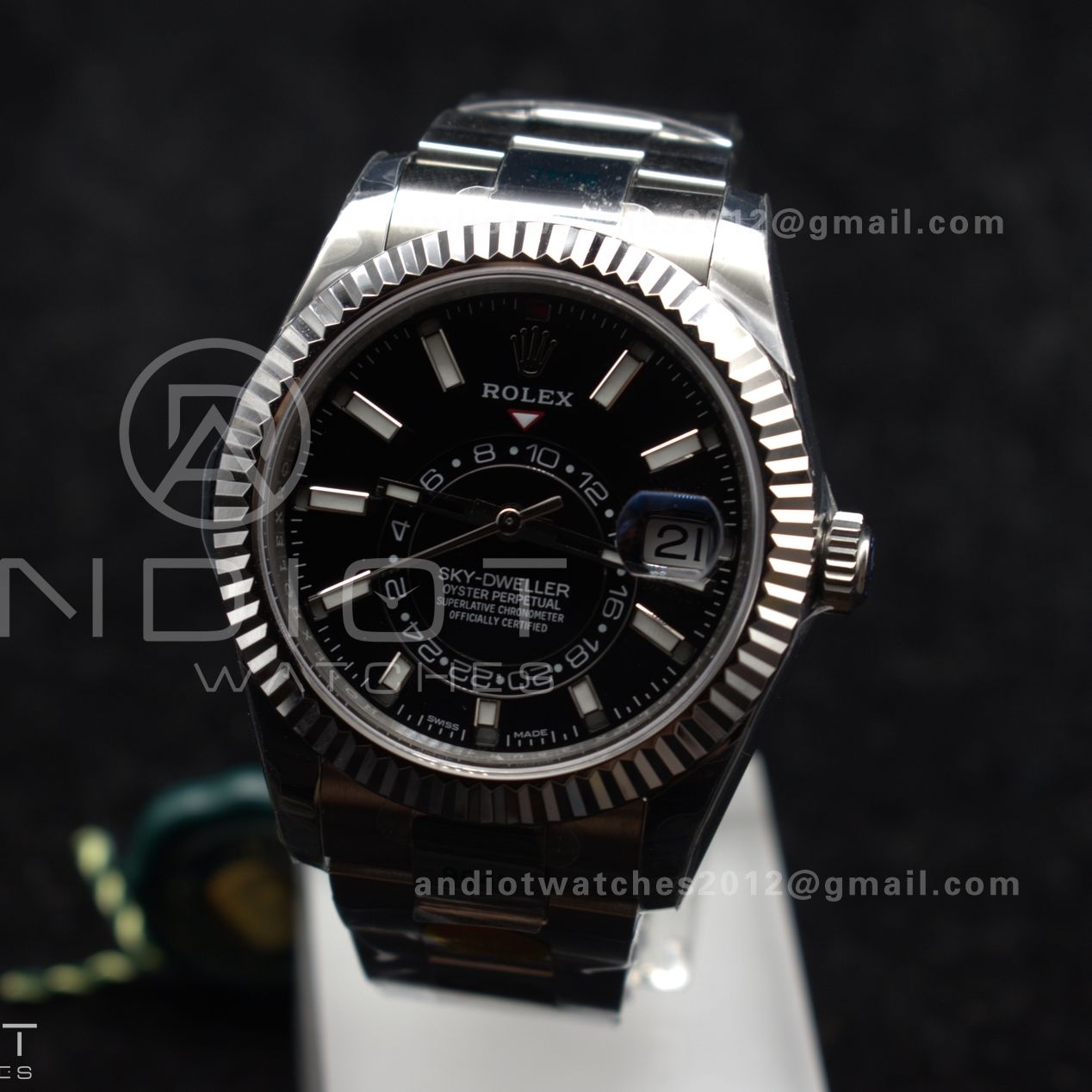Sky-Dweller 326934 904L SS ZF 1:1 Best Edition Black Dial on SS Bracelet A2824
